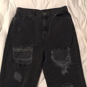 Black ripped Mom jeans